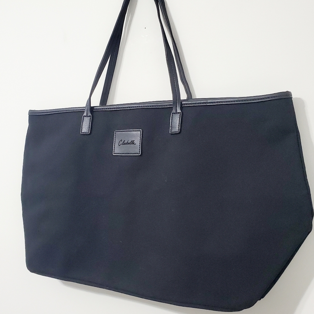 Cleobella Large Black Canvas Tote Shoulder Bag - Picture 5 of 11